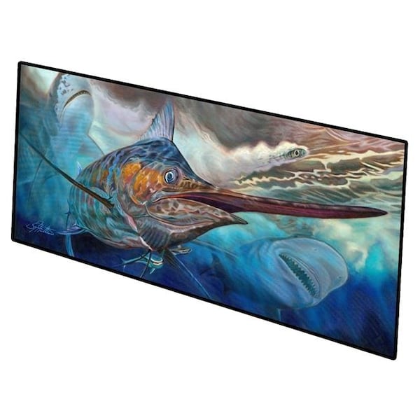 Carolines Treasures Carolines Treasures JMA2000HRM2858 28 x 58 in. Running the Guantlet Blue Marlin Indoor or Outdoor Runner Mat JMA2000HRM2858 - main
